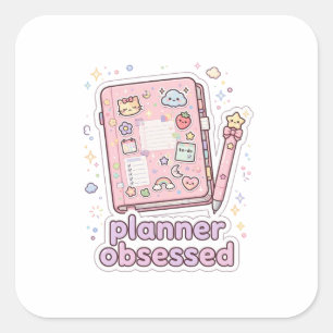 Planner Obsessed Kawaii Pink Planner Sticker