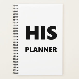 Planner Pour Hommes Son Planneur Blanc Police Noir
