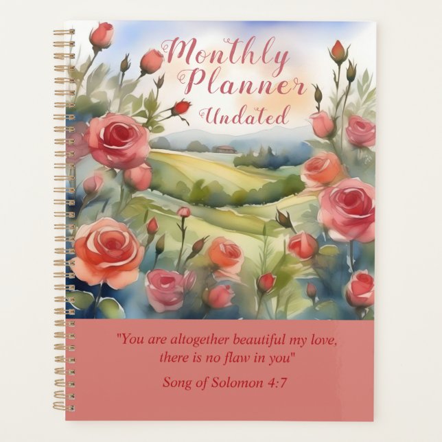 Planner Rose à thème rose (Devant)