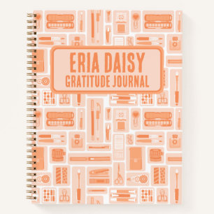 Planner Stationery Peach Orange Notebook