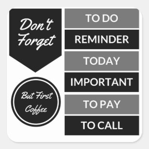 Planner Stickers: Daily Reminder Square Sticker
