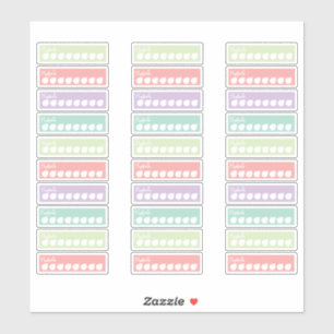 Planner Stickers Hydrate Tracker Pastel Rainbow 