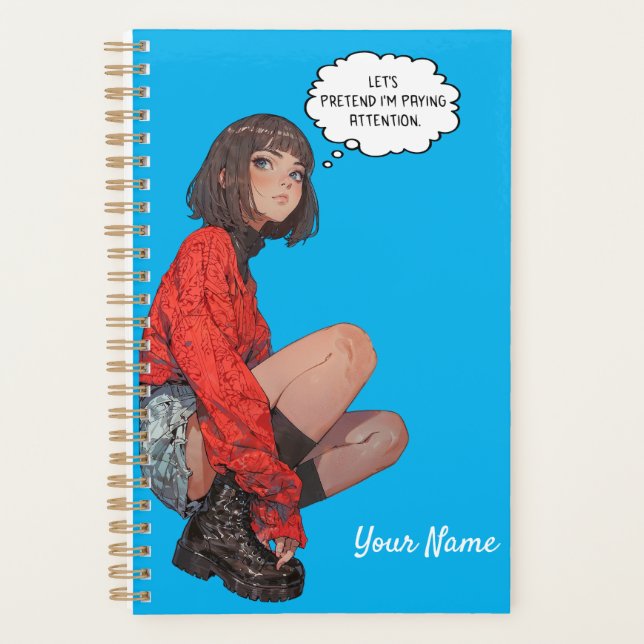 Planner - Stylish Anime Girl in Red Sweater (Devant)