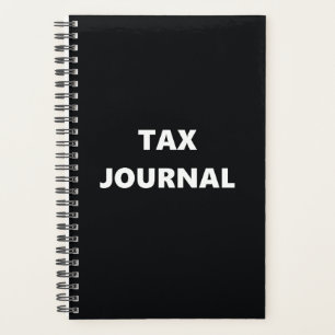 Planner Tax Journal Black White Design