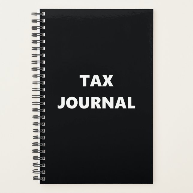 Planner Tax Journal Black White Design (Front)
