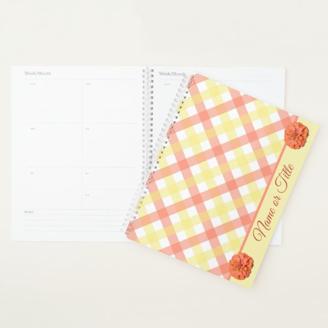 Planner - Tequila Sunrise Zinnia and Lattice (Display)