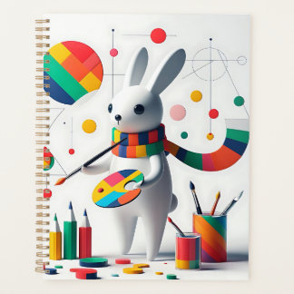 Planner with a charming white rabbit