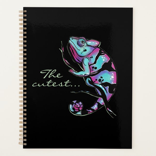 Planner with a cute chameleon design. (Front)