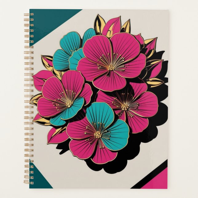 Planner's Notebook Modern Peony Design Planner (Front)