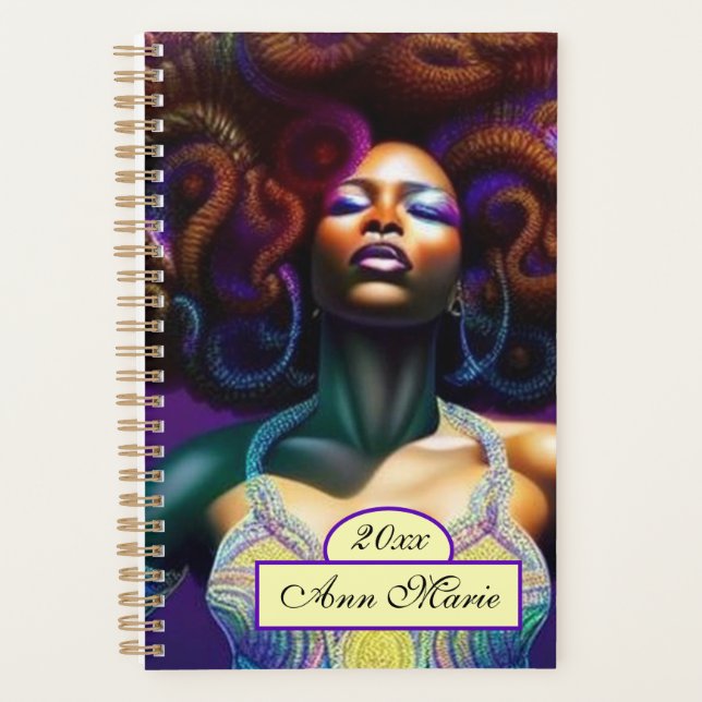 Planneur femme noire de luxe personnalisé (Devant)