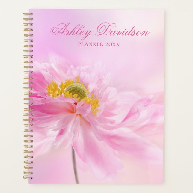 Planneur Floral Rose Personnalisé (Devant)