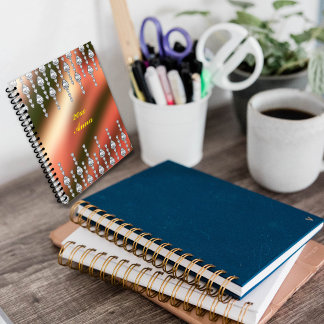 Planneur personnalisé en satin de cuivre Diamants