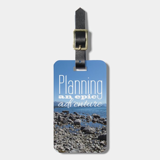 Planning an epic adventure luggage tag (Front Vertical)