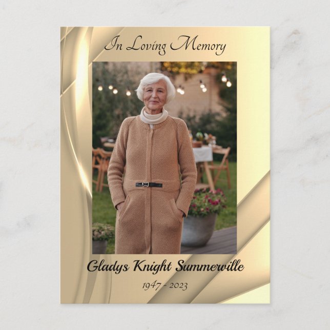 Planning for Paradise Funeral Card | Golden Glow (Front)