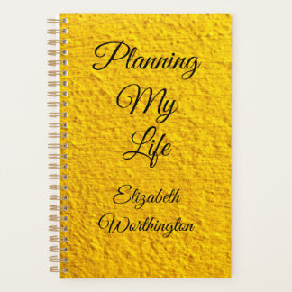 Planning my Life Yellow Textured Customizable Planner