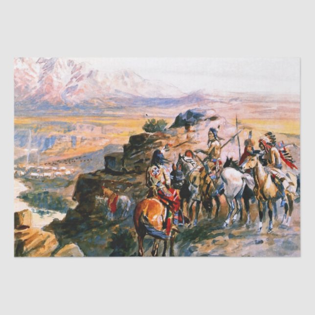 “Planning the Attack” by Charles M Russell Tissue Paper (Front)