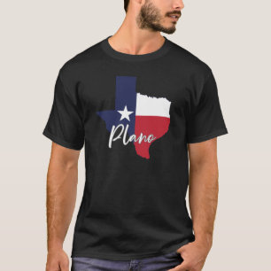 Plano, Texas Flag Map Men's Black T-Shirt