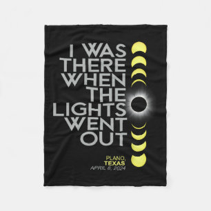 Plano Texas Total Solar Eclipse 2024  Fleece Blanket