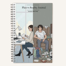 Plans contre réalité Carnet spiral - Drôle Journal