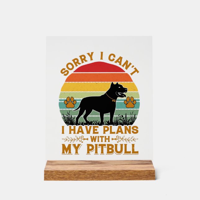 Plans de boîtes pour chien Pitbull Retro Sunset_1 (Recto)