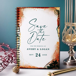 Plans de mariage automnal en sarcelle foncée éthér