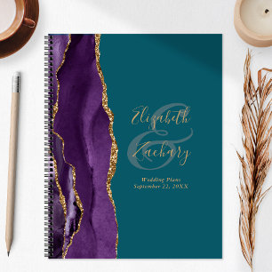 Plans de mariage violet or sarcelle Agate Geode Sc