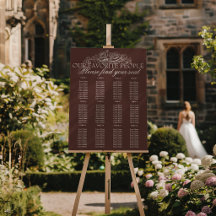 Plans de table de mariage Brown Chocolate Old Mone