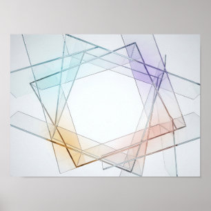 Plans de verre iridescent flottants Art mural géom