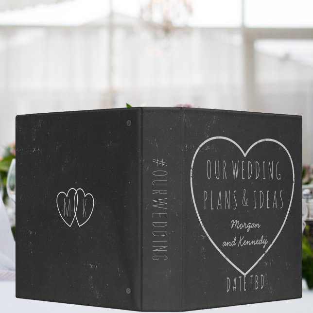 Plans et idées mariages Faux Chalkboard Classeur (Wedding Plans and Ideas Faux Chalkboard Binder)