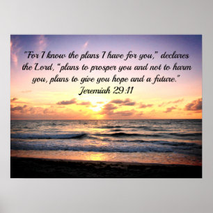 PLANS FOR A HOPE AND A FUTURE JEREMIAH 29:11 VERSE POSTER