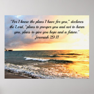 PLANS FOR HOPE AND A FUTURE - JEREMIAH 29:11 POSTER