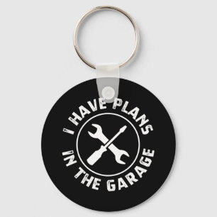 Plans in the Garage Car Lovers Keychain