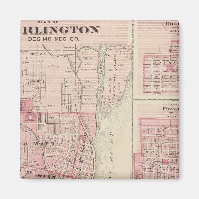 Plans of Burlington, Greenfield Magnet (Front)