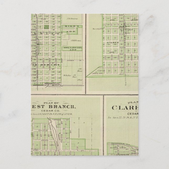 Plans of DeWitt, Tipton Postcard (Front)