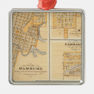 Plans of Hamburg, Sidney, Farragut Metal Ornament