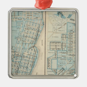 Plans of Lyons and Clinton, Clinton County Metal Ornament