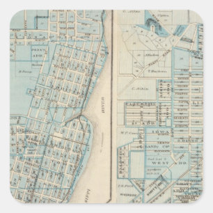 Plans of Lyons and Clinton, Clinton County Square Sticker