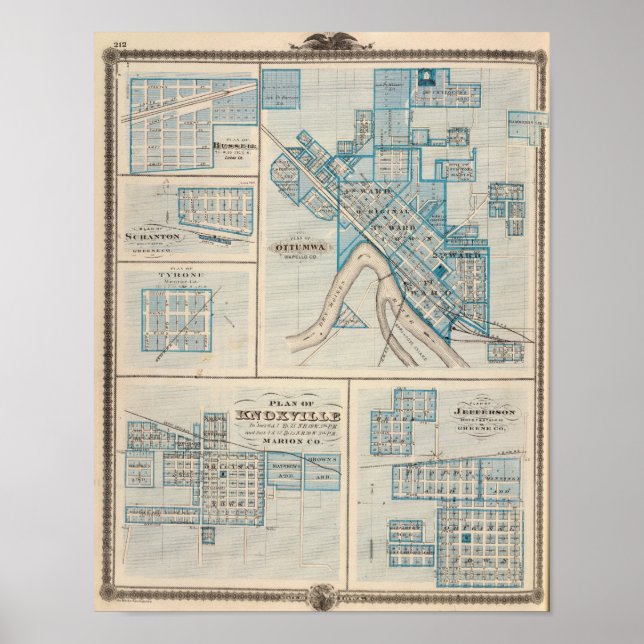 Plans of Ottumwa, Russell, Scranton Poster (Front)