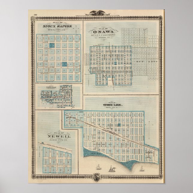 Plans of Sioux Rapids, Onawa, Storm Lake, Newell Poster (Front)