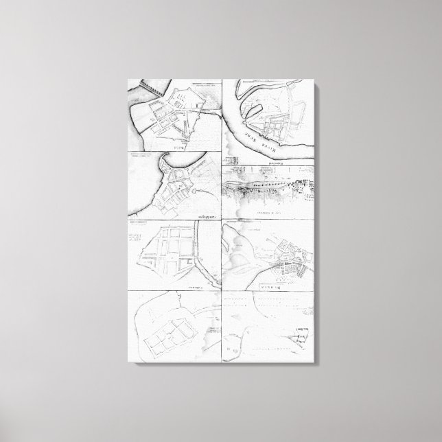 Plans of the principle Towers, Forts Canvas Print (Front)