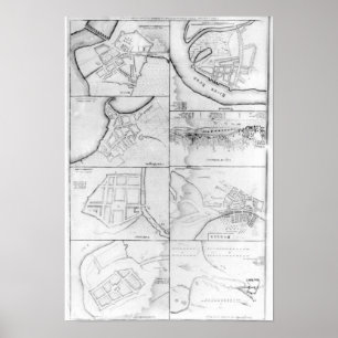 Plans of the principle Towers, Forts Poster