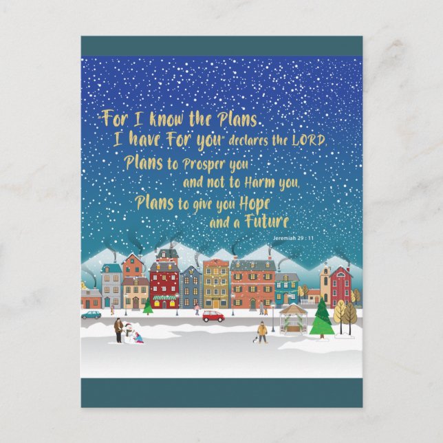 Plans to give you hope and a Future-Jeremiah 29-11 Postcard (Front)