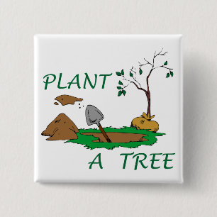 Plant a Tree 2 Inch Square Button