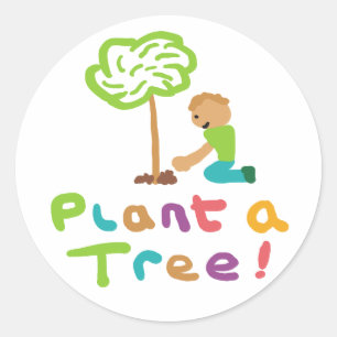 Plant A Tree Classic Round Sticker