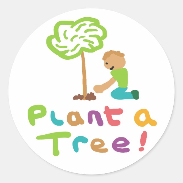 Plant A Tree Classic Round Sticker (Front)