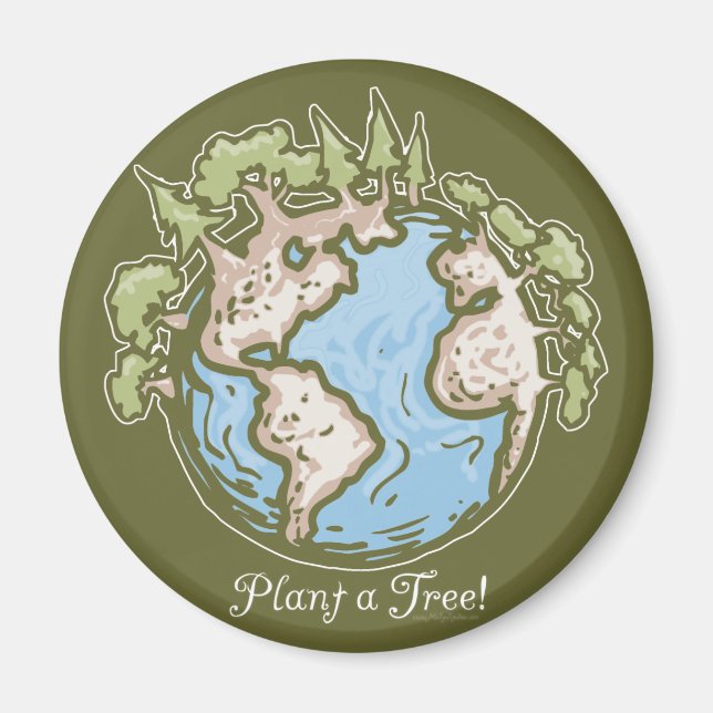 Plant a Tree Earth Day Gear Magnet (Front)