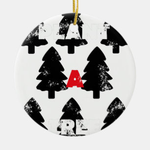 Plant A tree Pattern Ceramic Ornament