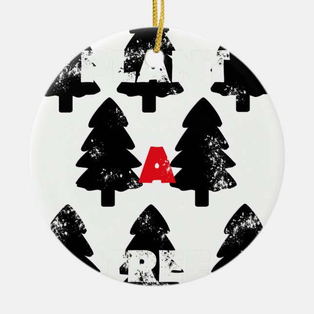 Plant A tree Pattern Ceramic Ornament (Front)