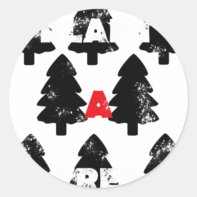 Plant A tree Pattern Classic Round Sticker (Front)