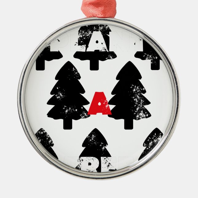 Plant A tree Pattern Metal Ornament (Front)